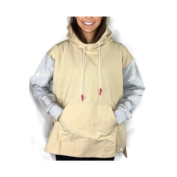 CALME By Johnny Was Mix Nylon Hooded Pullover Windbreaker Jacket Size Large NWT - Picture 1 of 7